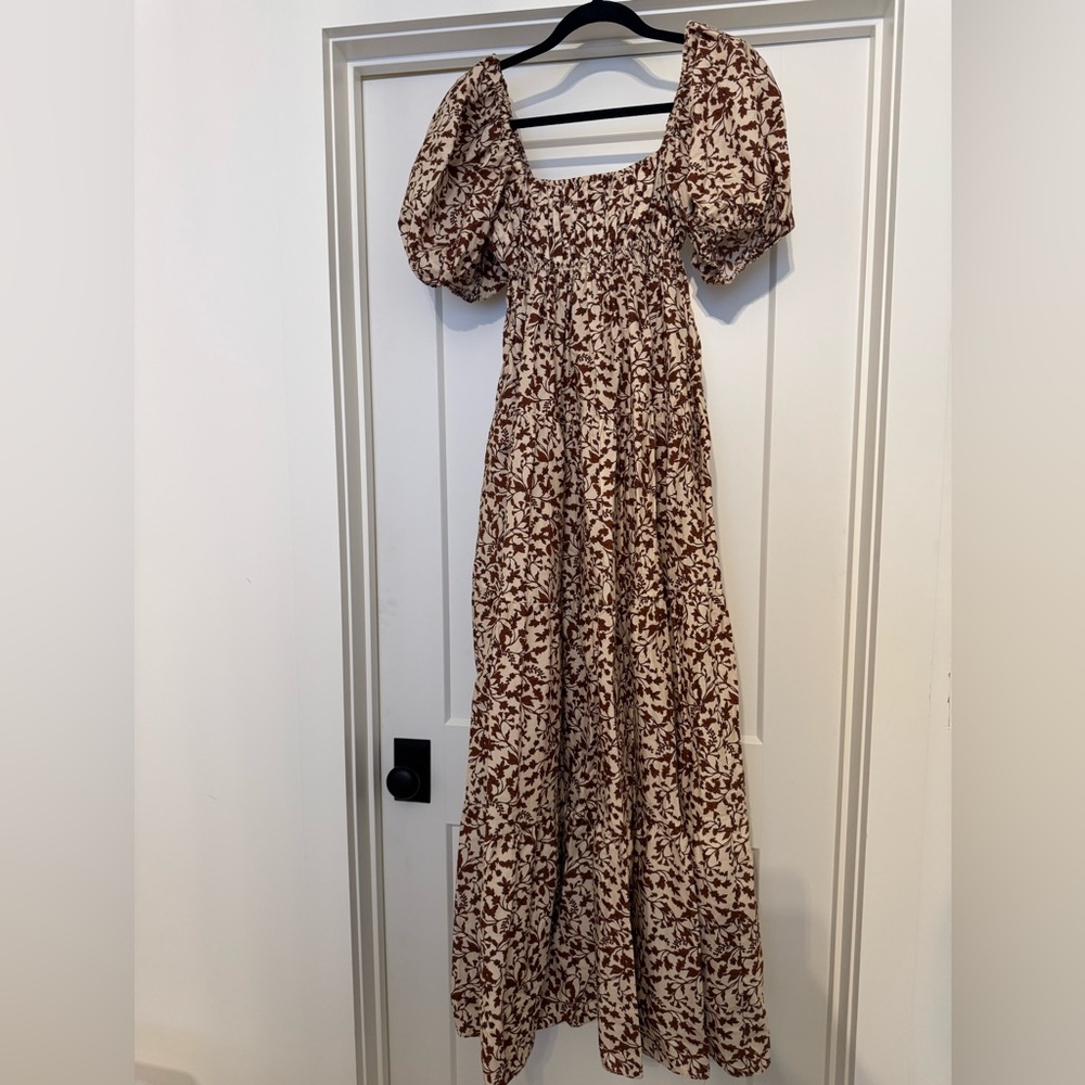 Matteau Cream and Brown Pattern Dress